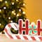 Glitzhome® 19" Christmas Wooden Epoxy HOHOHO Candy Cane Table Decor